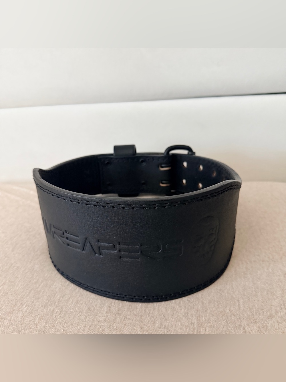 Gymreapers heavy-duty leather weightlifting belt